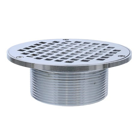 Jones Stephens 3-1/2in. IPS Metal Spud with 6in. Chrome Plated Round Strainer D60992